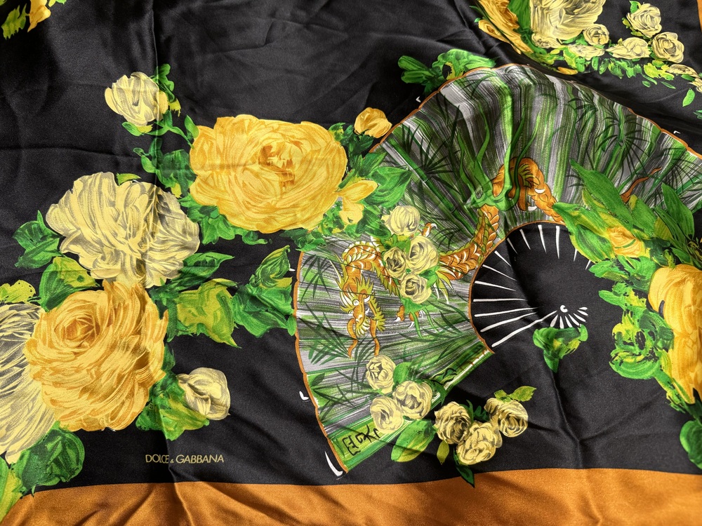 Brand New Dolce Gabbana 100% silk shawl 46”x46”